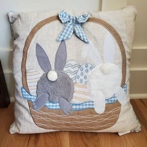Easter Bunny Spring Throw Pillow-NWT